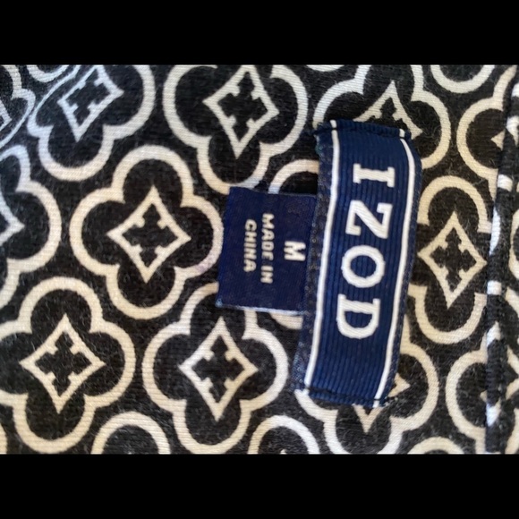 IZOD midi pull over dress cotton peephole on top adjustable tie on waist size md - Picture 7 of 8